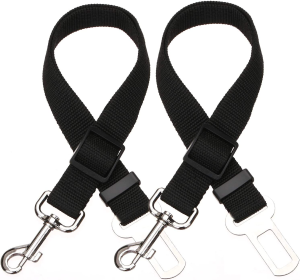 2pcs Pet Dog Cat Car Seat Belt Safety Leash Vehicle Seatbelt Harness (Specification (L * W): 2pcs, colour: Black)